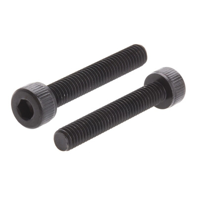 RS PRO M4 x 25mm Hex Socket Cap Screw Black, Self-Colour Steel