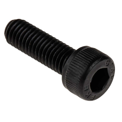 RS PRO M5 x 16mm Hex Socket Cap Screw Black, Self-Colour Steel