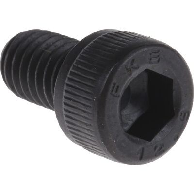 RS PRO M6 x 10mm Hex Socket Cap Screw Black, Self-Colour Steel