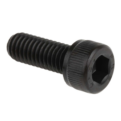RS PRO M6 x 16mm Hex Socket Cap Screw Black, Self-Colour Steel