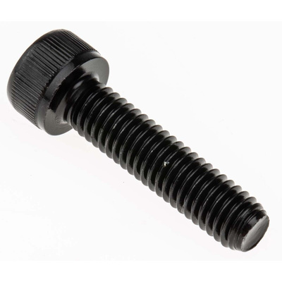 RS PRO Black, Self-Colour Steel Hex Socket Cap Screw, DIN 912, M6 x 25mm