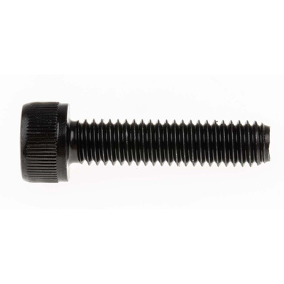 RS PRO Black, Self-Colour Steel Hex Socket Cap Screw, DIN 912, M6 x 25mm