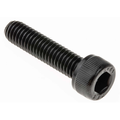 RS PRO Black, Self-Colour Steel Hex Socket Cap Screw, DIN 912, M6 x 25mm