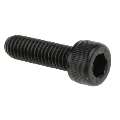 RS PRO M6 x 20mm Hex Socket Cap Screw Black, Self-Colour Steel