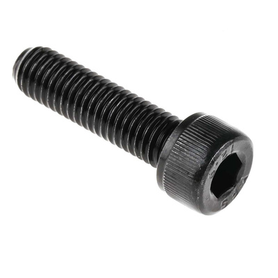 RS PRO M8 x 30mm Hex Socket Cap Screw Black, Self-Colour Steel