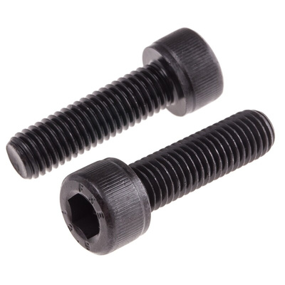 RS PRO M10 x 35mm Hex Socket Cap Screw Black, Self-Colour Steel