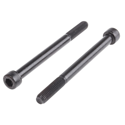 RS PRO M10 x 120mm Hex Socket Cap Screw Black, Self-Colour Steel