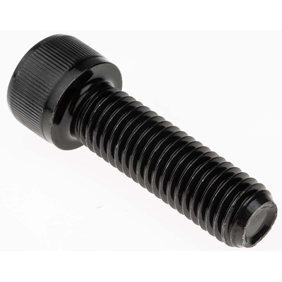 RS PRO M12 x 40mm Hex Socket Cap Screw Black, Self-Colour Steel