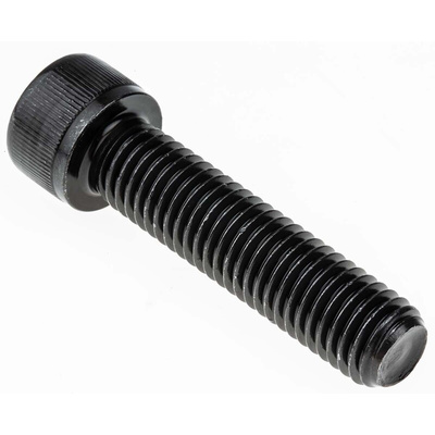 RS PRO M12 x 50mm Hex Socket Cap Screw Black, Self-Colour Steel