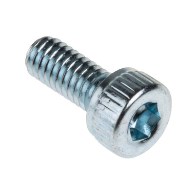 RS PRO Bright Zinc Plated Steel Hex Socket Cap Screw, DIN 912, M2.5 x 6mm