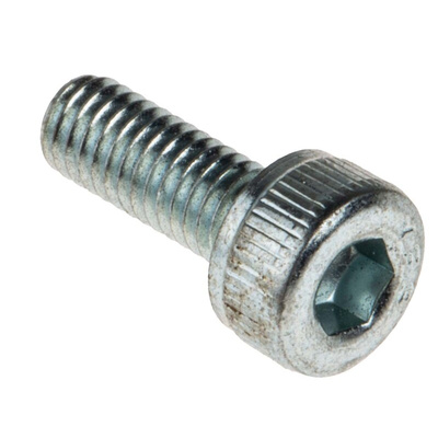 RS PRO Bright Zinc Plated Steel Hex Socket Cap Screw, DIN 912, M3 x 8mm