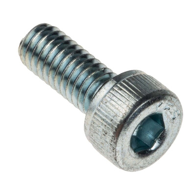 RS PRO Bright Zinc Plated Steel Hex Socket Cap Screw, DIN 912, M4 x 10mm