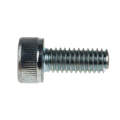 RS PRO Bright Zinc Plated Steel Hex Socket Cap Screw, DIN 912, M4 x 10mm