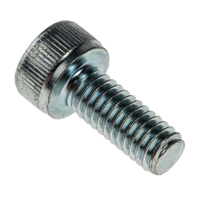 RS PRO Bright Zinc Plated Steel Hex Socket Cap Screw, DIN 912, M4 x 10mm