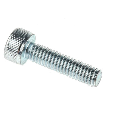 RS PRO Bright Zinc Plated Steel Hex Socket Cap Screw, DIN 912, M4 x 16mm