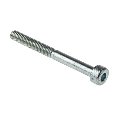 RS PRO Bright Zinc Plated Steel Hex Socket Cap Screw, DIN 912, M4 x 40mm