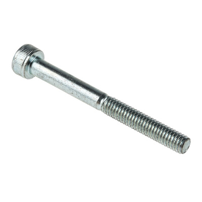 RS PRO Bright Zinc Plated Steel Hex Socket Cap Screw, DIN 912, M4 x 40mm