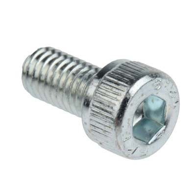 RS PRO Bright Zinc Plated Steel Hex Socket Cap Screw, DIN 912, M5 x 10mm