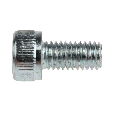 RS PRO Bright Zinc Plated Steel Hex Socket Cap Screw, DIN 912, M5 x 10mm