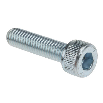 RS PRO Bright Zinc Plated Steel Hex Socket Cap Screw, DIN 912, M5 x 20mm