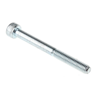 RS PRO Bright Zinc Plated Steel Hex Socket Cap Screw, DIN 912, M5 x 50mm