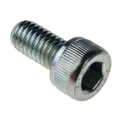 RS PRO Bright Zinc Plated Steel Hex Socket Cap Screw, DIN 912, M6 x 12mm