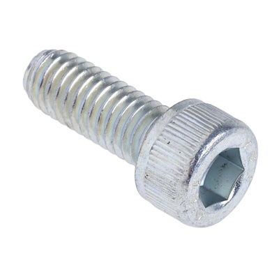 RS PRO Bright Zinc Plated Steel Hex Socket Cap Screw, DIN 912, M6 x 16mm