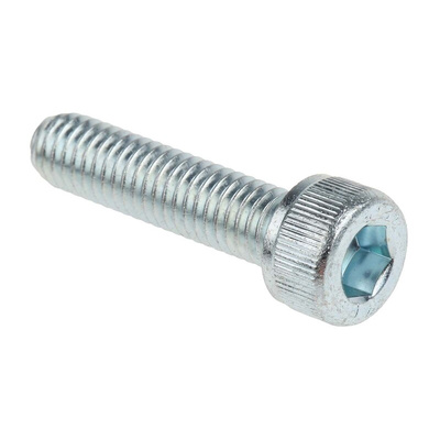 RS PRO Bright Zinc Plated Steel Hex Socket Cap Screw, DIN 912, M6 x 25mm