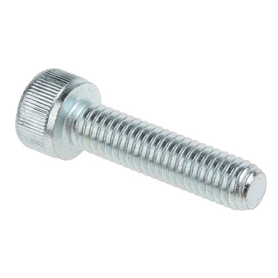 RS PRO Bright Zinc Plated Steel Hex Socket Cap Screw, DIN 912, M6 x 25mm