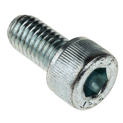 RS PRO Bright Zinc Plated Steel Hex Socket Cap Screw, DIN 912, M8 x 16mm