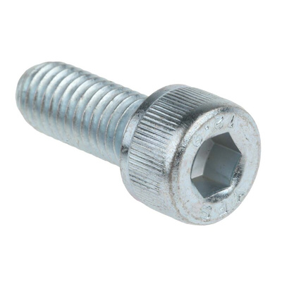 RS PRO Bright Zinc Plated Steel Hex Socket Cap Screw, DIN 912, M8 x 20mm