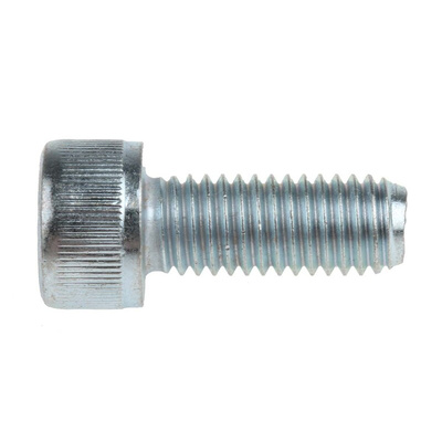 RS PRO Bright Zinc Plated Steel Hex Socket Cap Screw, DIN 912, M8 x 20mm
