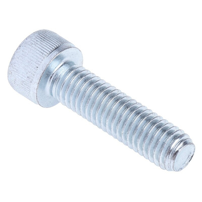 RS PRO Bright Zinc Plated Steel Hex Socket Cap Screw, DIN 912, M8 x 30mm