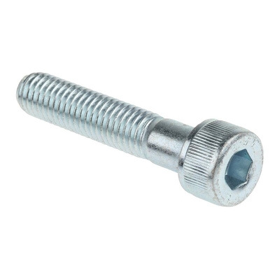 RS PRO Bright Zinc Plated Steel Hex Socket Cap Screw, DIN 912, M8 x 40mm