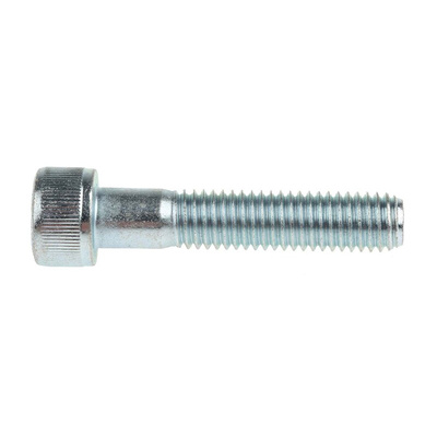 RS PRO Bright Zinc Plated Steel Hex Socket Cap Screw, DIN 912, M8 x 40mm