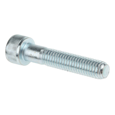 RS PRO Bright Zinc Plated Steel Hex Socket Cap Screw, DIN 912, M8 x 40mm