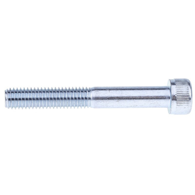 RS PRO Bright Zinc Plated Steel Hex Socket Cap Screw, DIN 912, M8 x 60mm