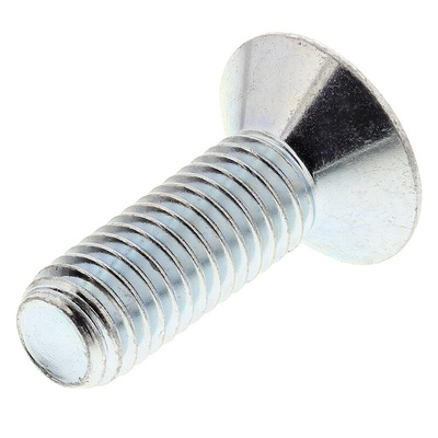 RS PRO Bright Zinc Plated Steel Hex Socket Countersunk Screw, DIN 7991, M8 x 25mm