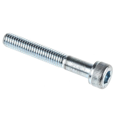 RS PRO Bright Zinc Plated Steel Hex Socket Cap Screw, DIN 912, M6 x 40mm