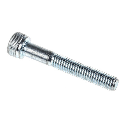 RS PRO Bright Zinc Plated Steel Hex Socket Cap Screw, DIN 912, M6 x 40mm