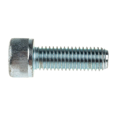 RS PRO Bright Zinc Plated Steel Hex Socket Cap Screw, DIN 912, M10 x 25mm