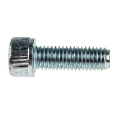 RS PRO Bright Zinc Plated Steel Hex Socket Cap Screw, DIN 912, M10 x 30mm