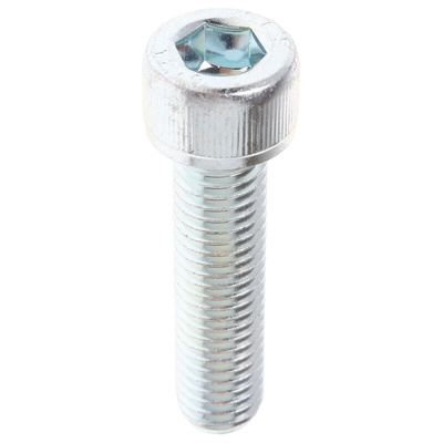 RS PRO Bright Zinc Plated Steel Hex Socket Cap Screw, DIN 912, M10 x 40mm