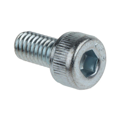 RS PRO Bright Zinc Plated Steel Hex Socket Cap Screw, DIN 912, M4 x 8mm