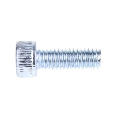 RS PRO Bright Zinc Plated Steel Hex Socket Cap Screw, DIN 912, M4 x 12mm