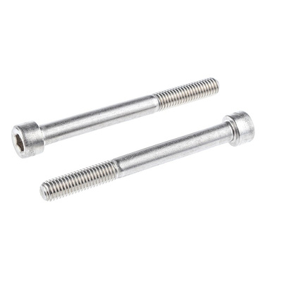 RS PRO Plain Stainless Steel Hex Socket Cap Screw, DIN 912, M8 x 80mm