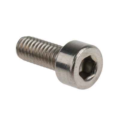 RS PRO Plain Stainless Steel Hex Socket Cap Screw, DIN 912, M4 x 10mm