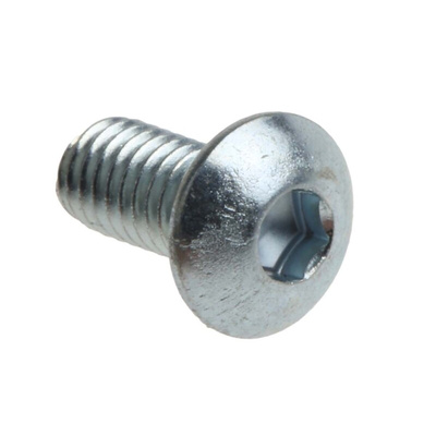 RS PRO Bright Zinc Plated Steel Hex Socket Button Screw, ISO 7380, M3 x 6mm