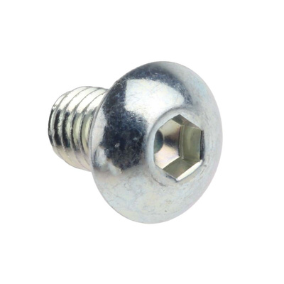 RS PRO Bright Zinc Plated Steel Hex Socket Button Screw, ISO 7380, M4 x 6mm