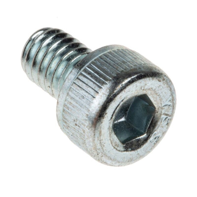 RS PRO Bright Zinc Plated Steel Hex Socket Cap Screw, DIN 912, M4 x 6mm